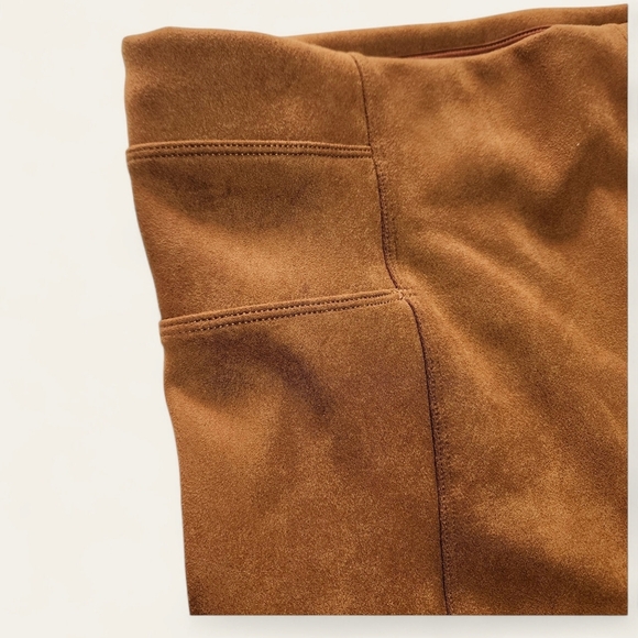 Spanx Faux Suede Leggings – Size Large | Rich Caramel Brown - Picture 5 of 9